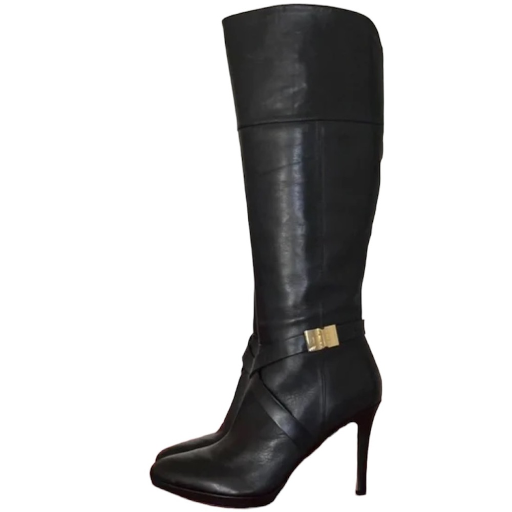 Marc Fisher Tracey's Black Leather Boots size 71/2